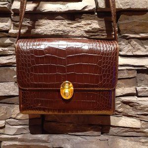 RARE BEAUTIFUL VINTAGE LLADRO LUXURY BOX Leather alligator crossbody purse bag